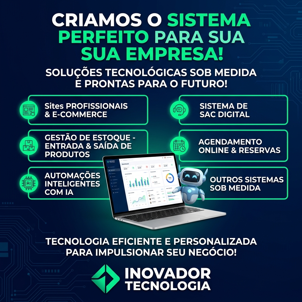 Inovador Tecnologia - Criamos o Sistema Perfeito para sua Empresa